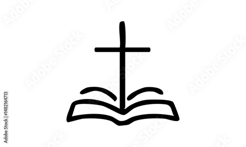 Faith Symbol Isolated Line Art Design