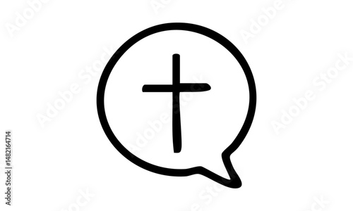 Faith Symbol Isolated Line Art Design