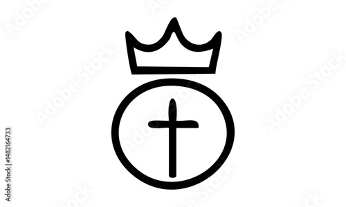 Faith Symbol Isolated Line Art Design