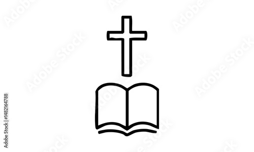 Faith Symbol Isolated Line Art Design