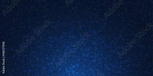Abstract grid pixel pattern background. Vector illustration element with square, geometric mosaic, texture on dark blue color. Graphic design for digital datum, technology futuristic background