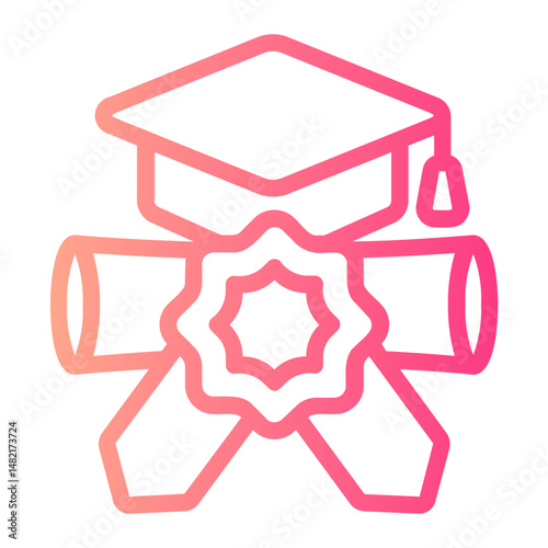 graduation gradient icon