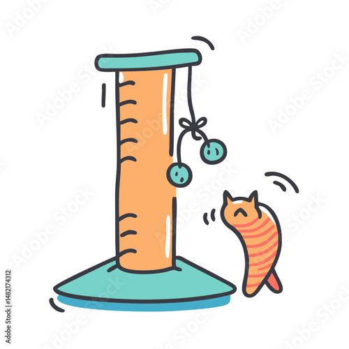 scratching post icon, scratching post vector illustration-simple illustration of scratching post, perfect for scratching post logos and icons