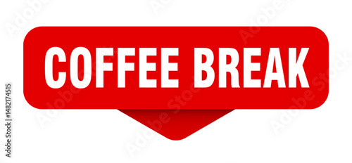 coffee break sticker. coffee break sign on transparent background