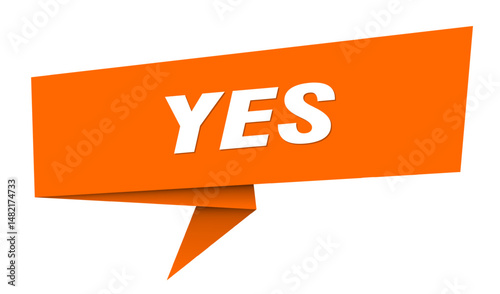 Fotografie yes banner. yes speech bubble, label, sticker, sign template
