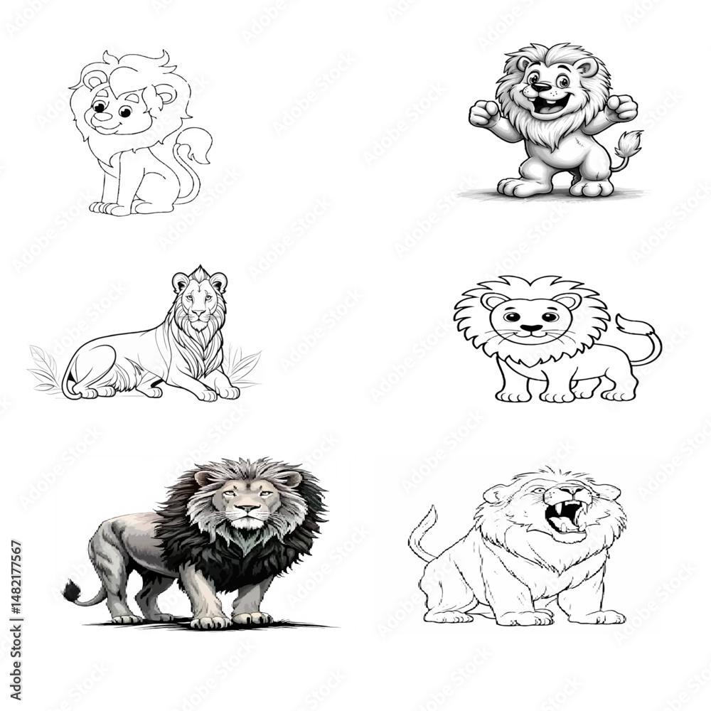 Obraz premium Black & White Lion.