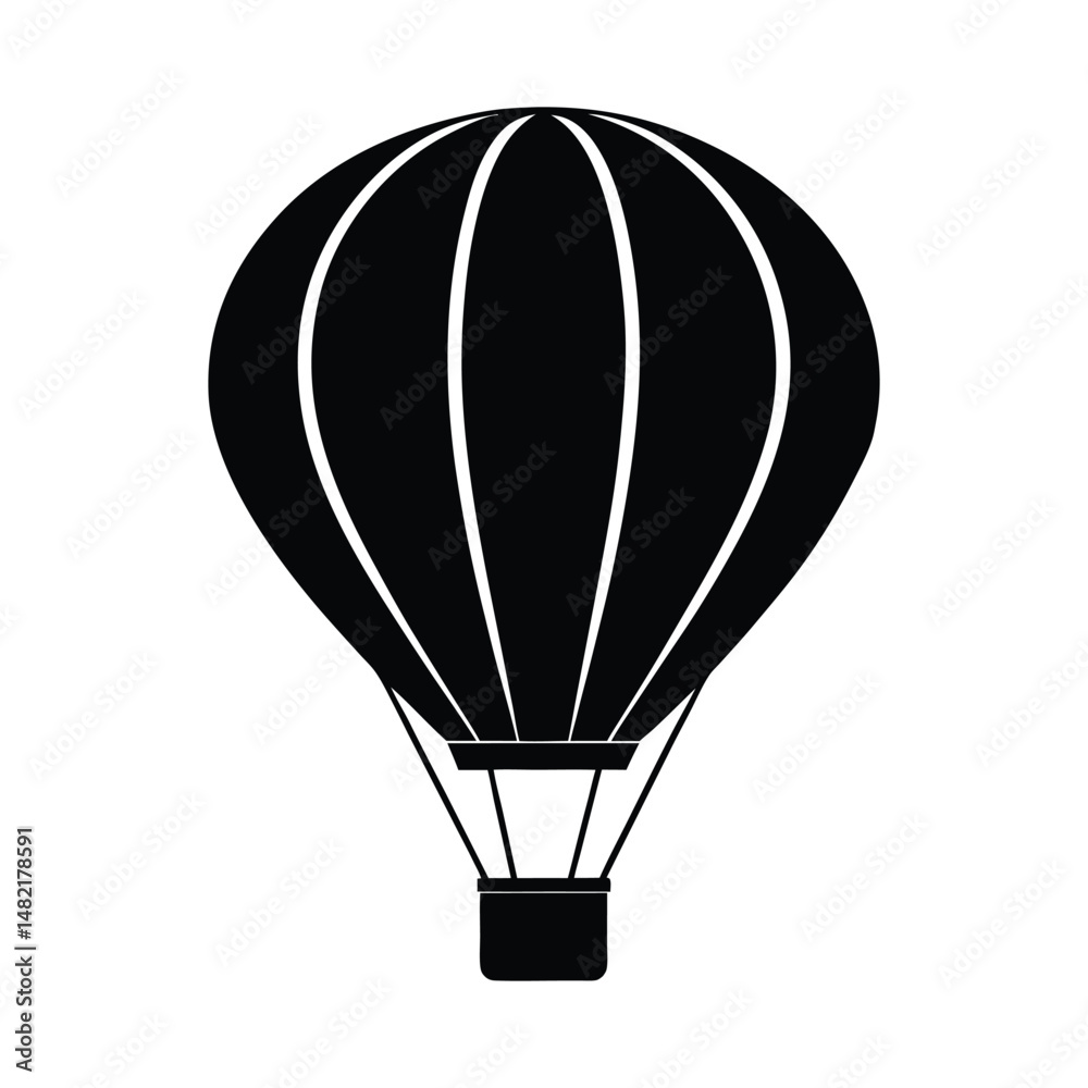 Naklejka premium Hot Air Balloon Basket Vector Icon