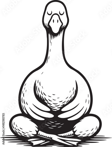 meditating goose