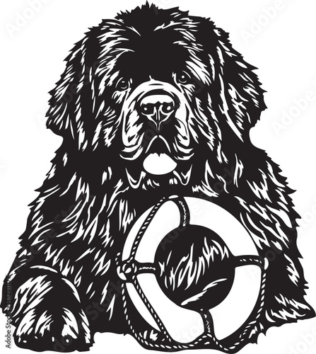 vector illustration of newfoundland dog