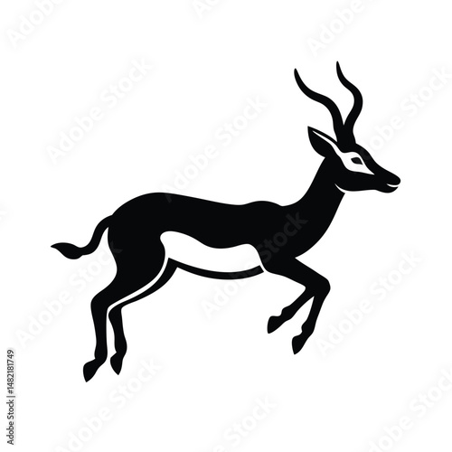 Springbok Leaping Legs Tucked Vector Silhouette