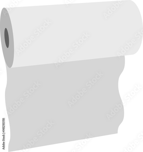 Simple illustration of a roll of paper, unfurling gently.  Perfect for concepts of beginnings, potential,  new ideas,  or the unfolding of a story.