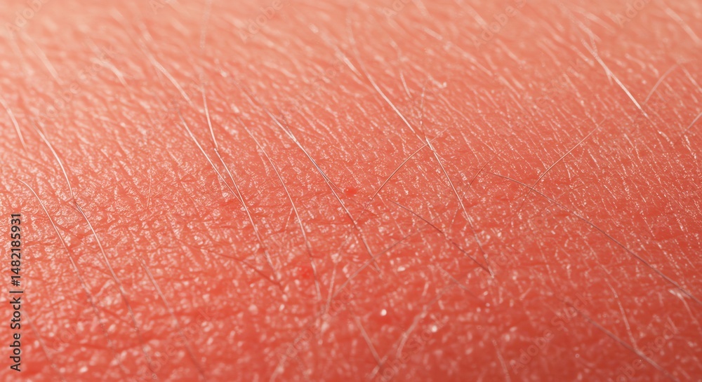 Fototapeta premium Examining Skin Texture Close-up Showing Redness and Fine Hairs