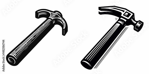 Crowbar. Tools Equipment Hardware Construction Repair Diy Clipart Line Art Vector Illustration. Lever instrument for prying lifting or wrenching implement hard work.