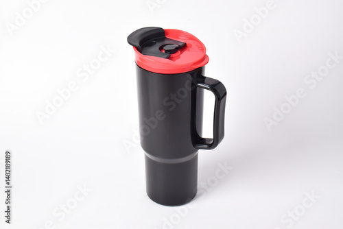 Black Tumbler Mockup isolated on white background