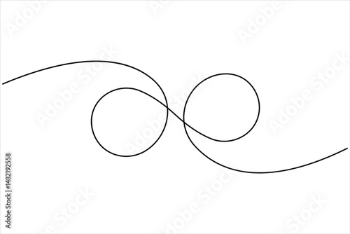Infinity symbol single continuous line concept of unlimited eternity. Vector one line illustration