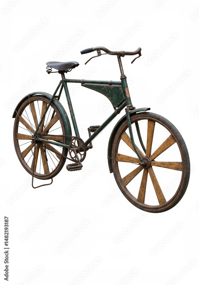 Fototapeta premium Vintage Bicycle Isolated on White Background Photo