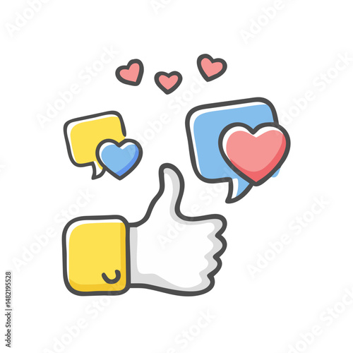 social media likes icon, social media likes vector illustration-simple illustration of social media likes, perfect for social media likes logos and icons