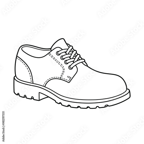 Line Art of High-Top Sneakers