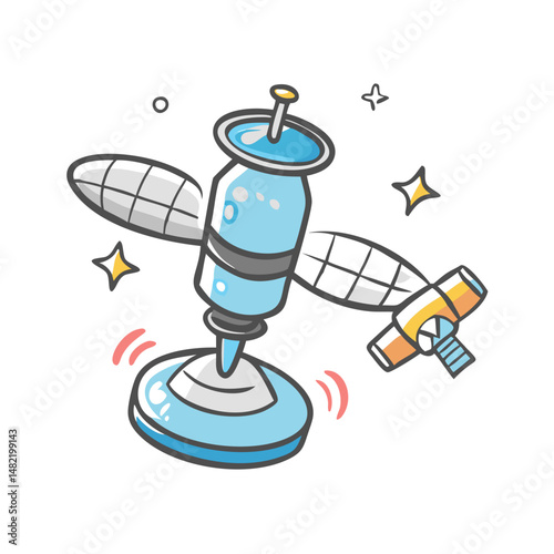 Fototapeta Naklejka Na Ścianę i Meble -  space station icon, space station vector illustration-simple illustration of space station, perfect for space station logos and icons