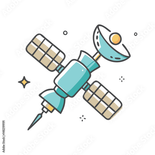 Fototapeta Naklejka Na Ścianę i Meble -  space station icon, space station vector illustration-simple illustration of space station, perfect for space station logos and icons