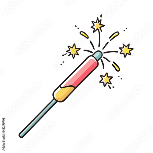 sparkler icon, sparkler vector illustration-simple illustration of sparkler, perfect for sparkler logos and icons