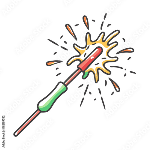 sparkler icon, sparkler vector illustration-simple illustration of sparkler, perfect for sparkler logos and icons