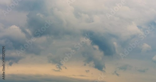 blue sky and white cloud , time lapse