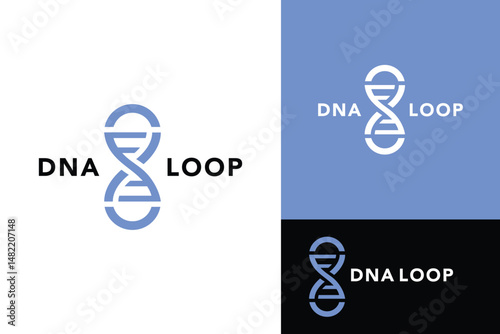dna loop unlimitless logo design vector