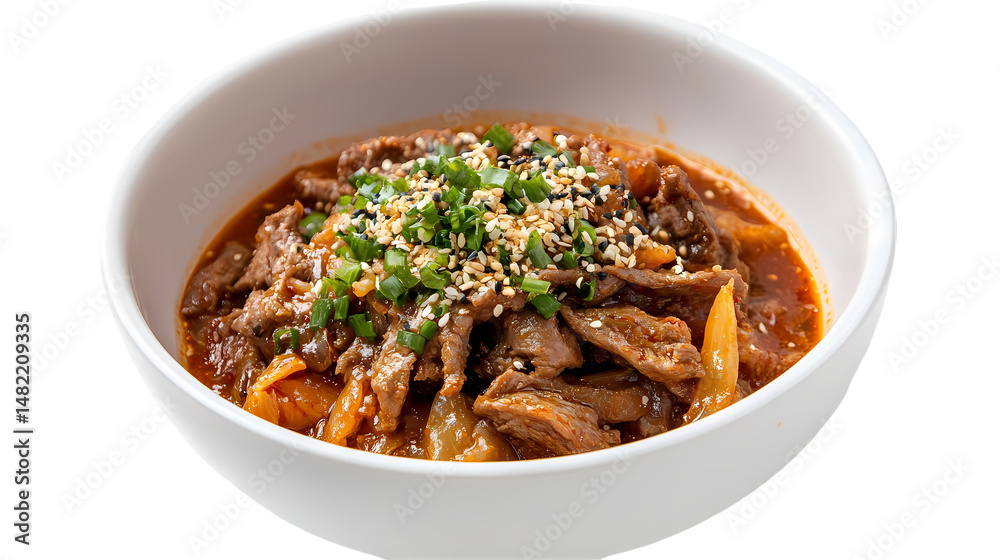Spicy Beef Stirfry Recipe isolated on transparent background Spicy Beef Stirfry Recipe isolated on transparent background