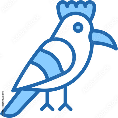 Vector Icon Hoopoe, Animals, Zoology, Ornithology, Fauna, Bird Feather