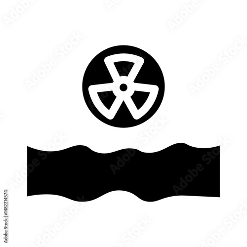 water pollution glyph icon