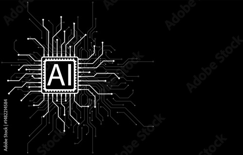 AI circuit background for technology design and machine learning.
