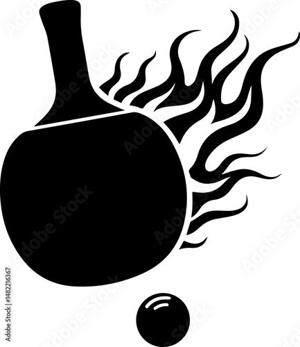 Table Tennis Player Silhouette
