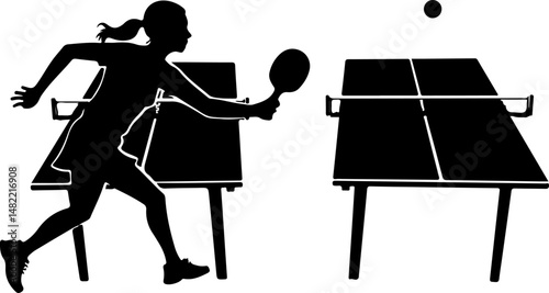 Table Tennis Player Silhouette