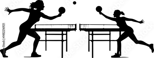 Table Tennis Player Silhouette