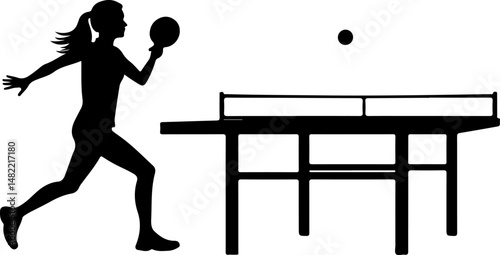 Table Tennis Player Silhouette