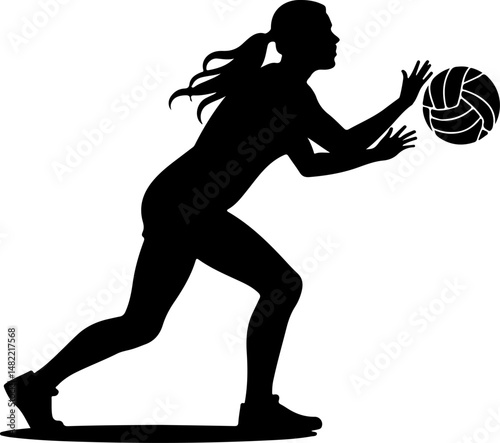 Hand Holding Volleyball Silhouette