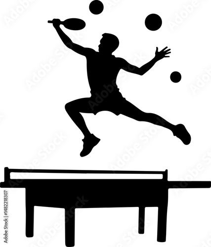 Table Tennis Player Silhouette