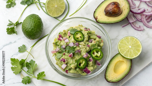 Avocado and Guacamole Flat Lay for Food Lovers