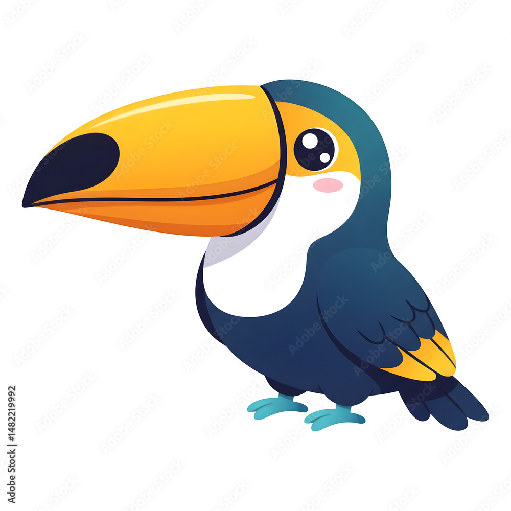 Naklejka premium The Adorable Toucan: A Vibrant Tropical Bird Illustration