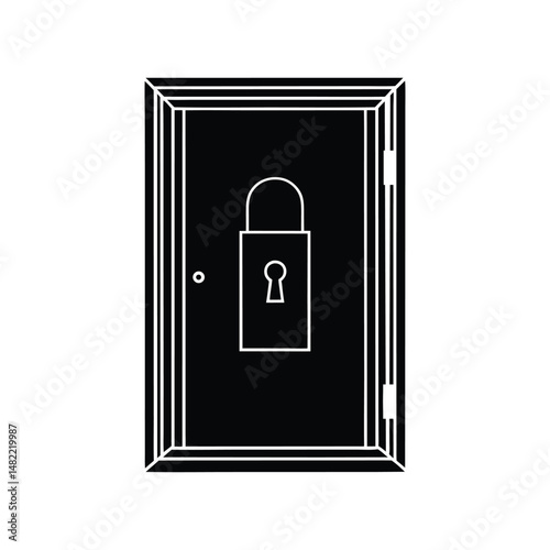 Door Digital Lock Vector Illustration
