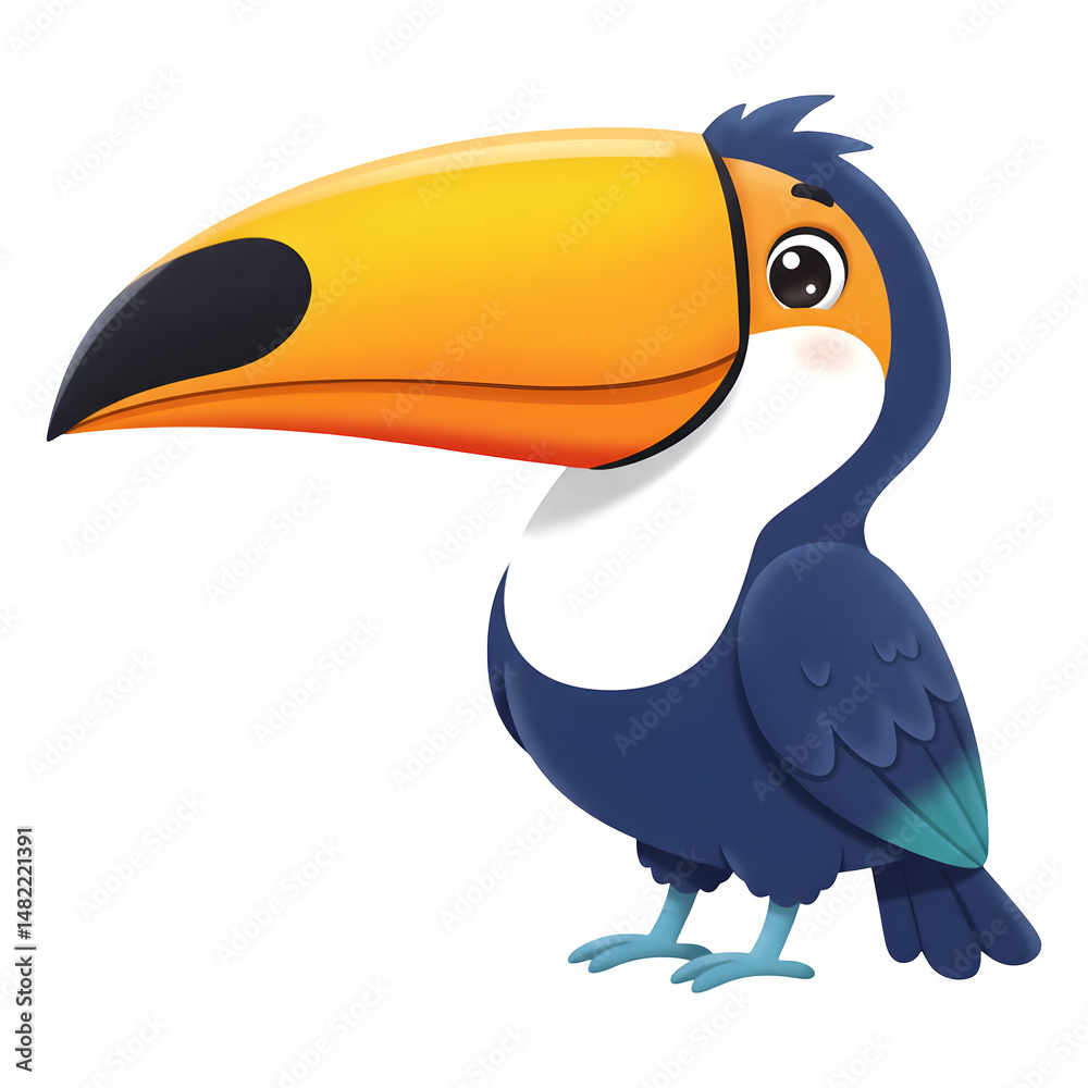 Naklejka premium The Delightful Adventures of a Cheerful Toucan Bird