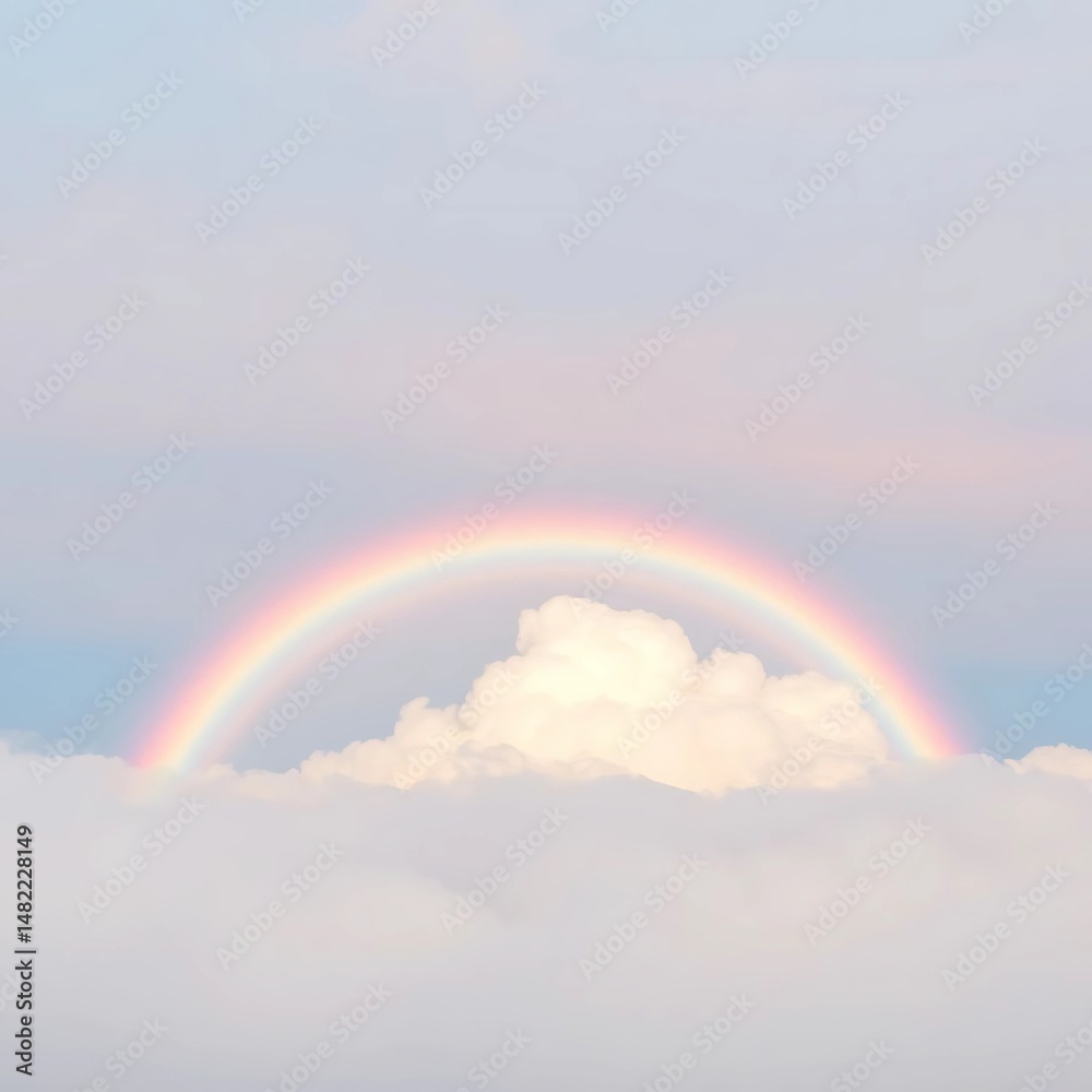 Pastel Rainbow with Soft Clouds Pastel Rainbow with Soft Clouds