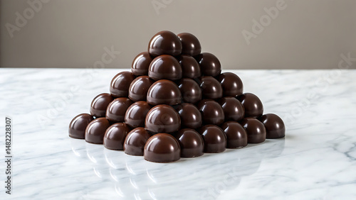 Chocolate Truffle Pyramid – Luxury Dark Dessert Display