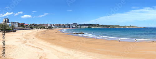 .Santander beach wide panoramic picture in Spain. 