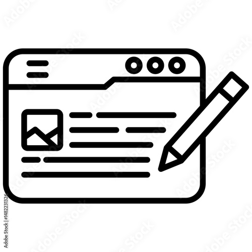 Writer outline icon. Simple vector icon design in outline style. Editable vector format