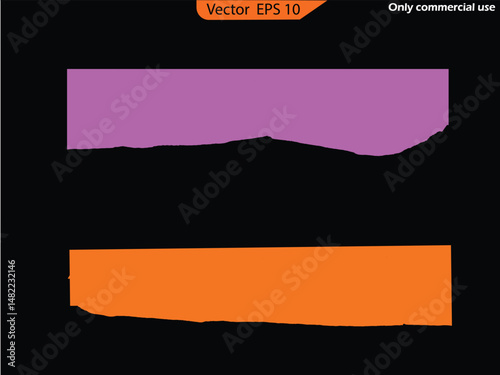 Vector Ripped Paper Strips Collection – Realistic Paper Scraps with Torn Edges, Torn Note Pages, and Scrap Paper Pieces Illustration