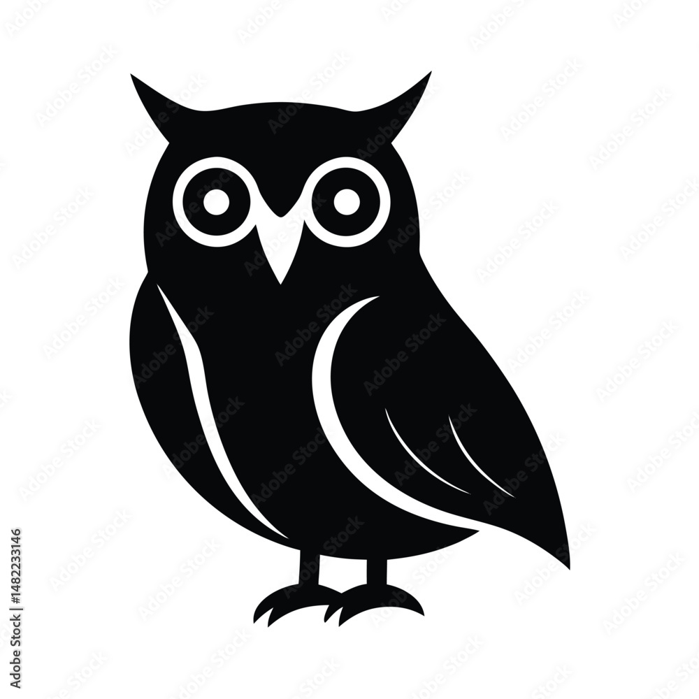 Owl Perched Head Vector Clipart Owl Perched Head Vector Clipart