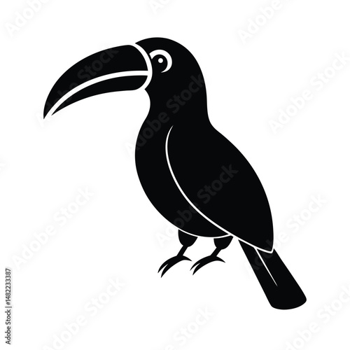 Toucan Perched Beak Vector Illustration