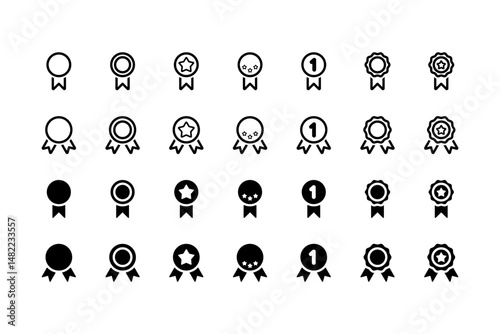 メダルのアイコンイラストセット